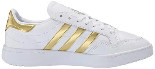adidas Originals Women's Team Court Sneaker, FTWR White/Gold met./FTWR White, 11 M US