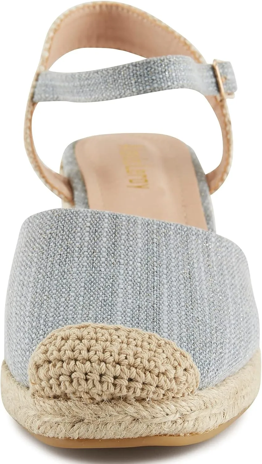 Alexis Leroy Womens Embroidered Closed Toe Buckle Strap Espadrilles Wedge Sandals