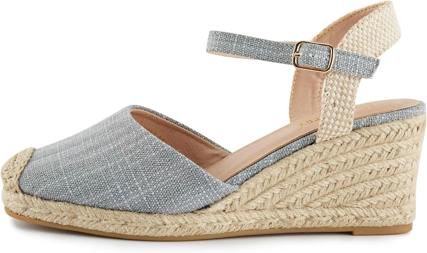 Alexis Leroy Womens Embroidered Closed Toe Buckle Strap Espadrilles Wedge Sandals