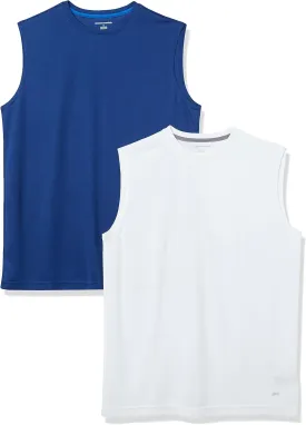 Amazon Essentials Men's Active Performance Tech Muscle Tank, Pack of 2