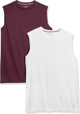 Amazon Essentials Men's Active Performance Tech Muscle Tank, Pack of 2
