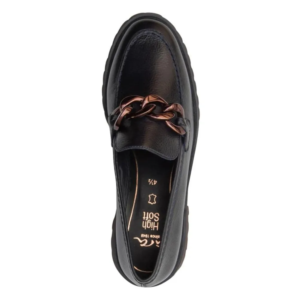 Ara Kiana Chunky Sole Chain Navy Loafer (Women's)