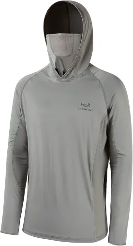BASSDASH UPF 50  Men??s Long Sleeve Fishing Shirt with Mask UV Neck Gaiter Hoodie
