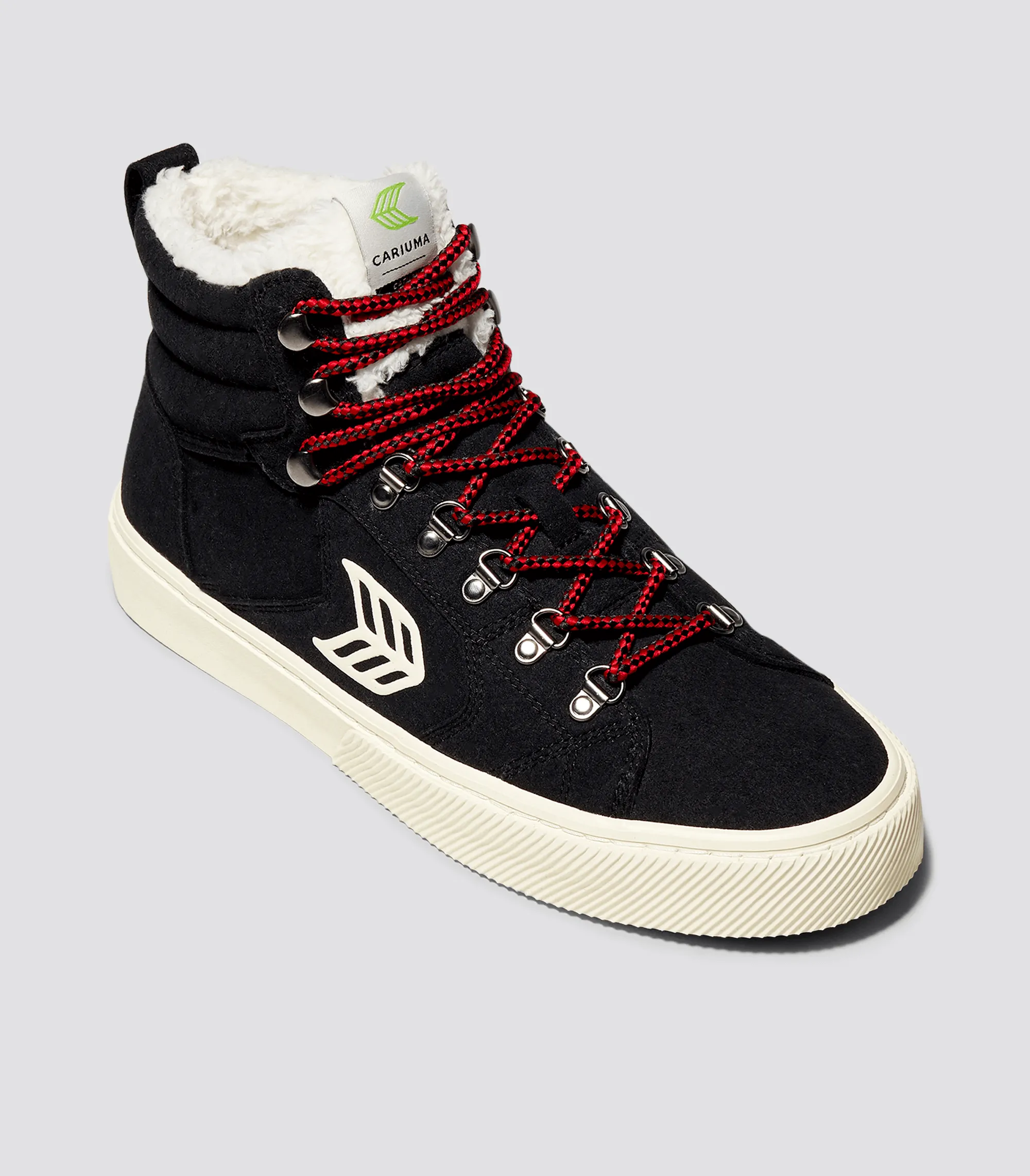 CATURI Black Suede Ivory Logo Boot Women