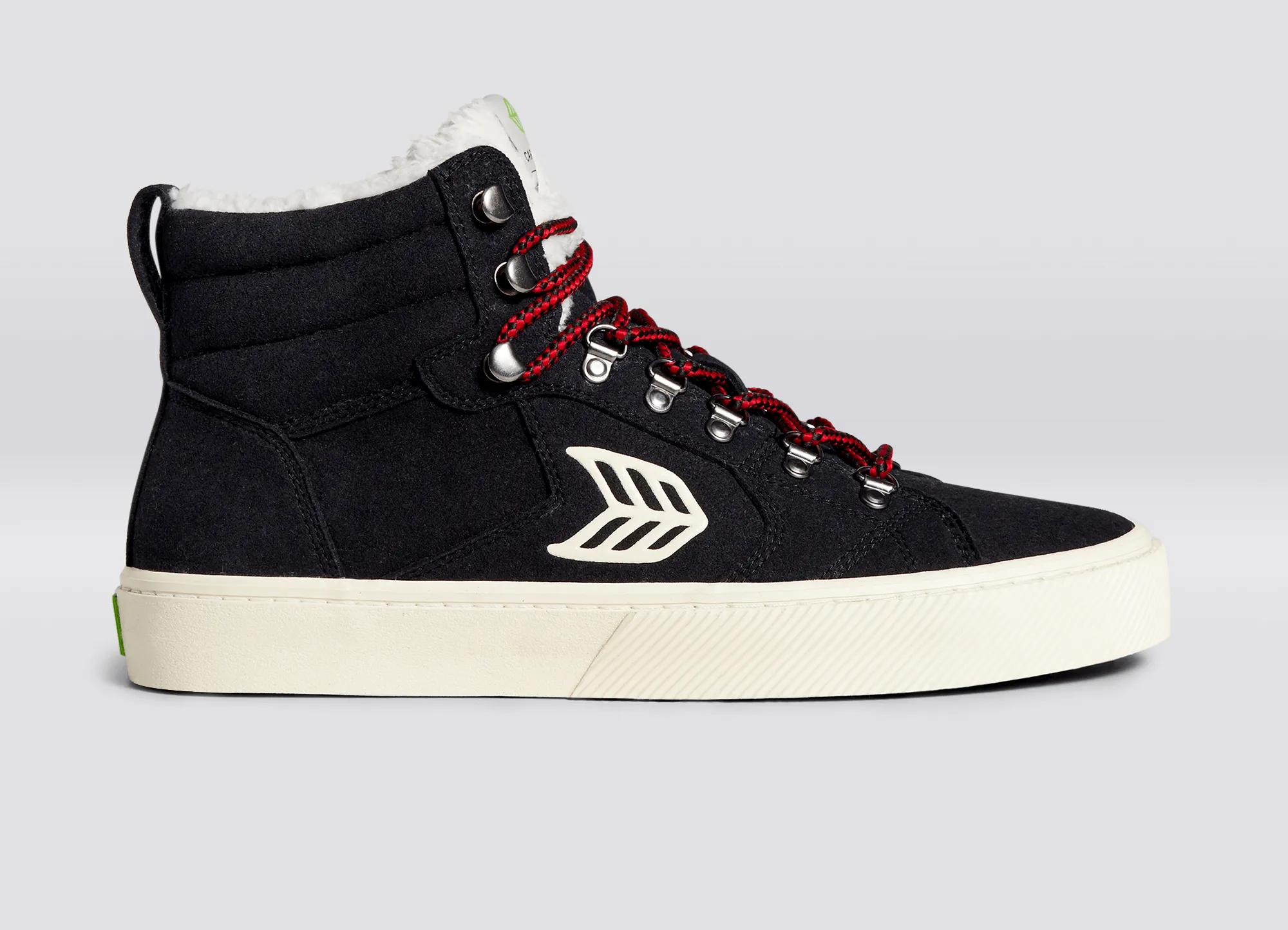 CATURI Black Suede Ivory Logo Boot Women