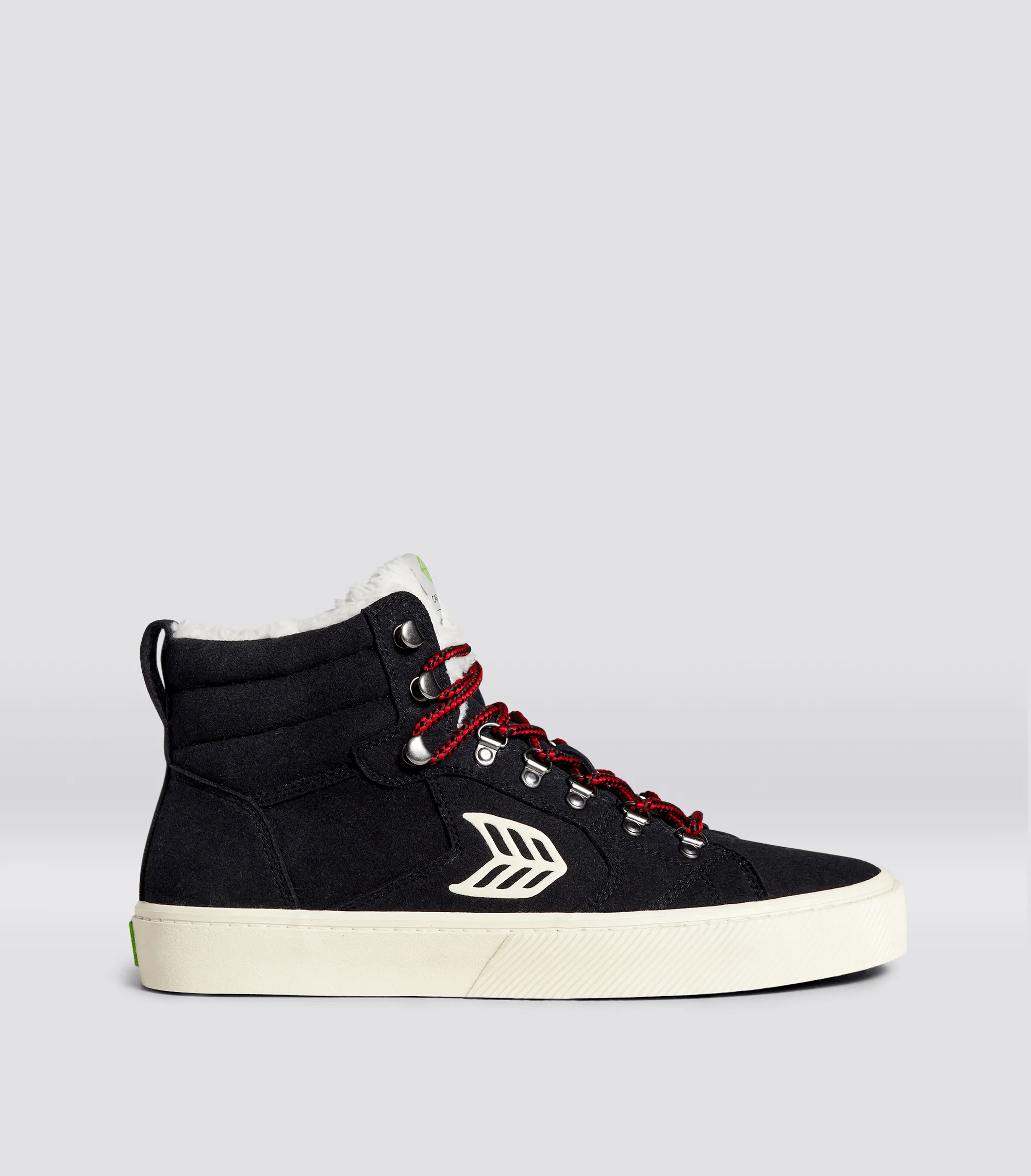 CATURI Black Suede Ivory Logo Boot Women