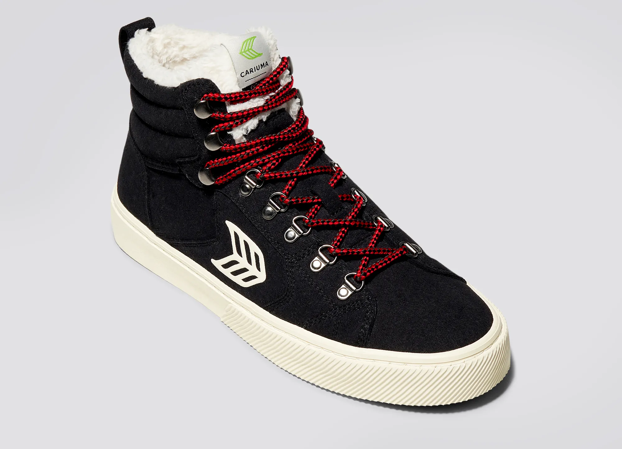 CATURI Black Suede Ivory Logo Boot Women