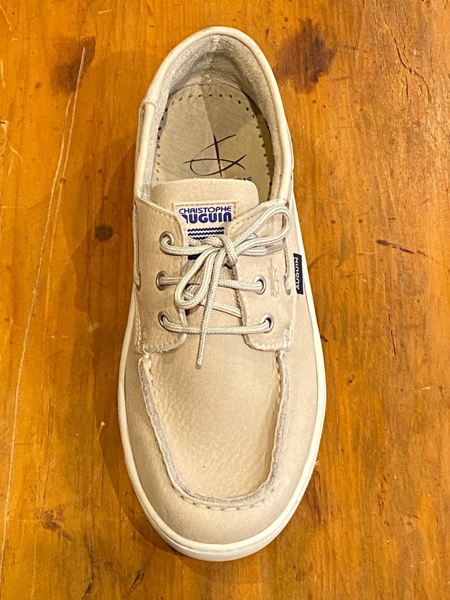 Christophe Auguin French Boat Shoe in Beige