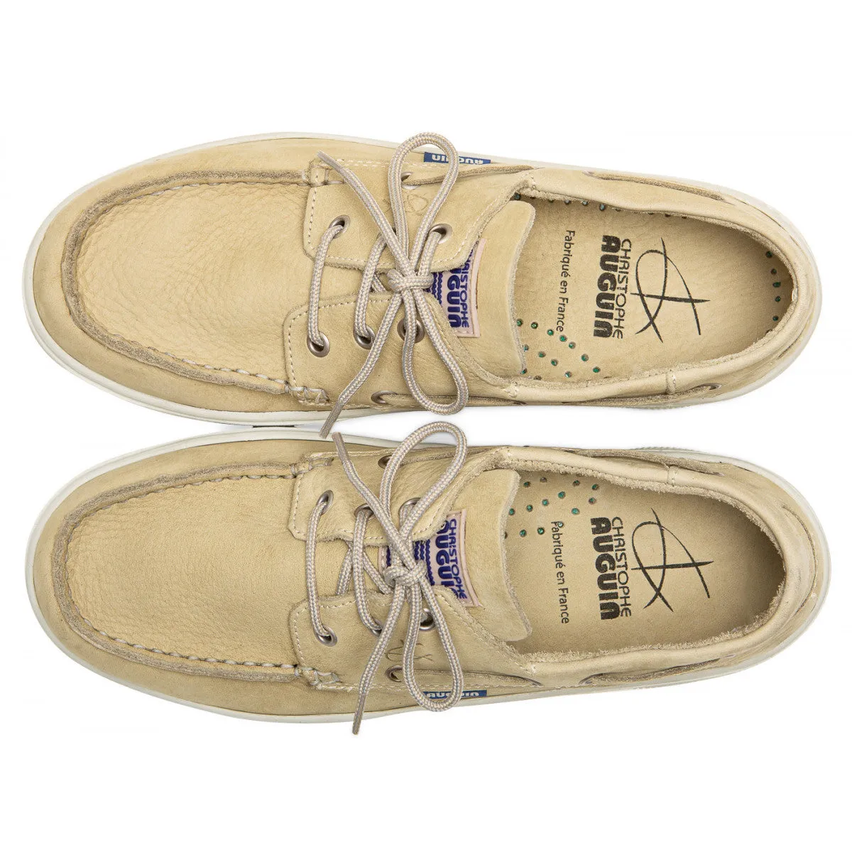Christophe Auguin French Boat Shoe in Beige
