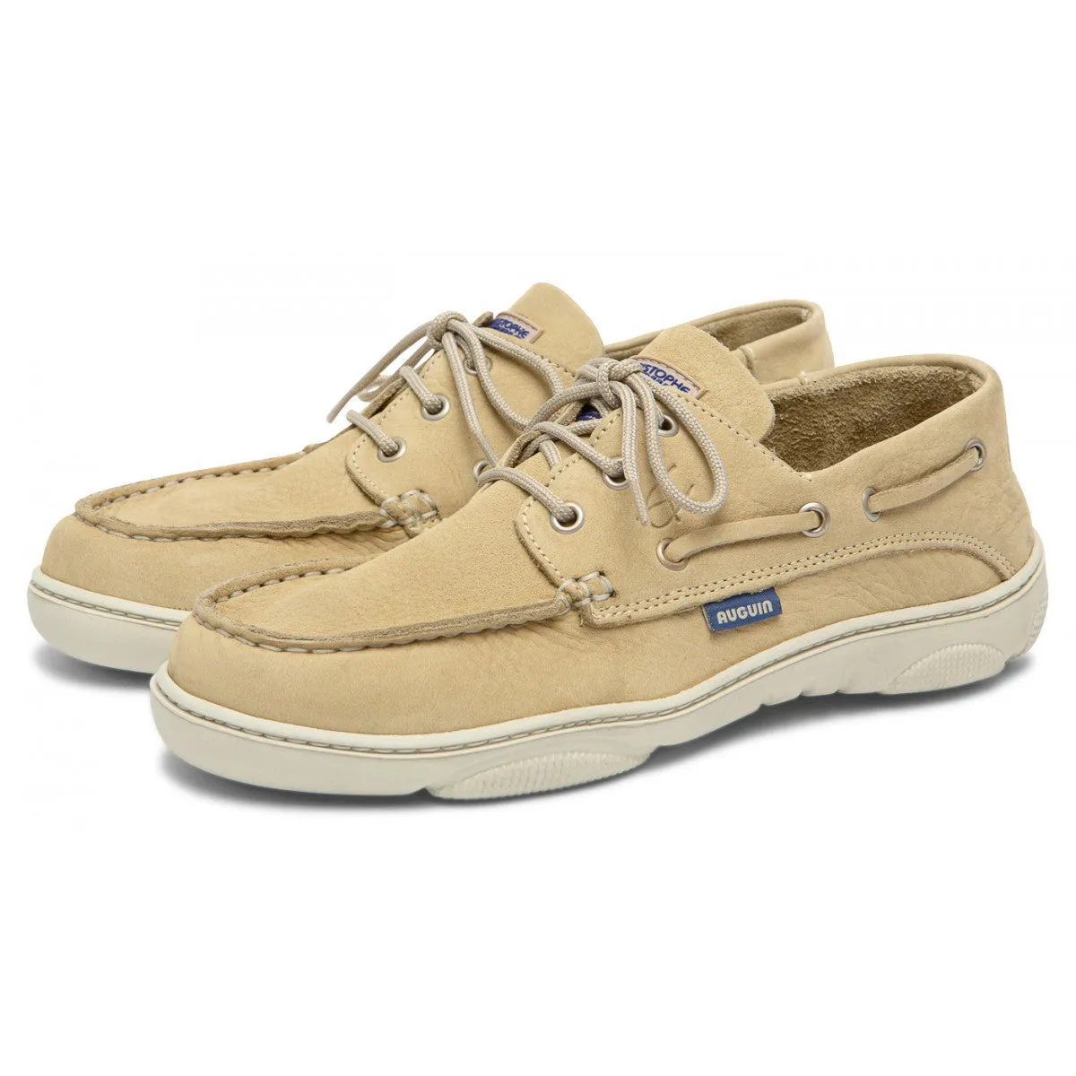 Christophe Auguin French Boat Shoe in Beige