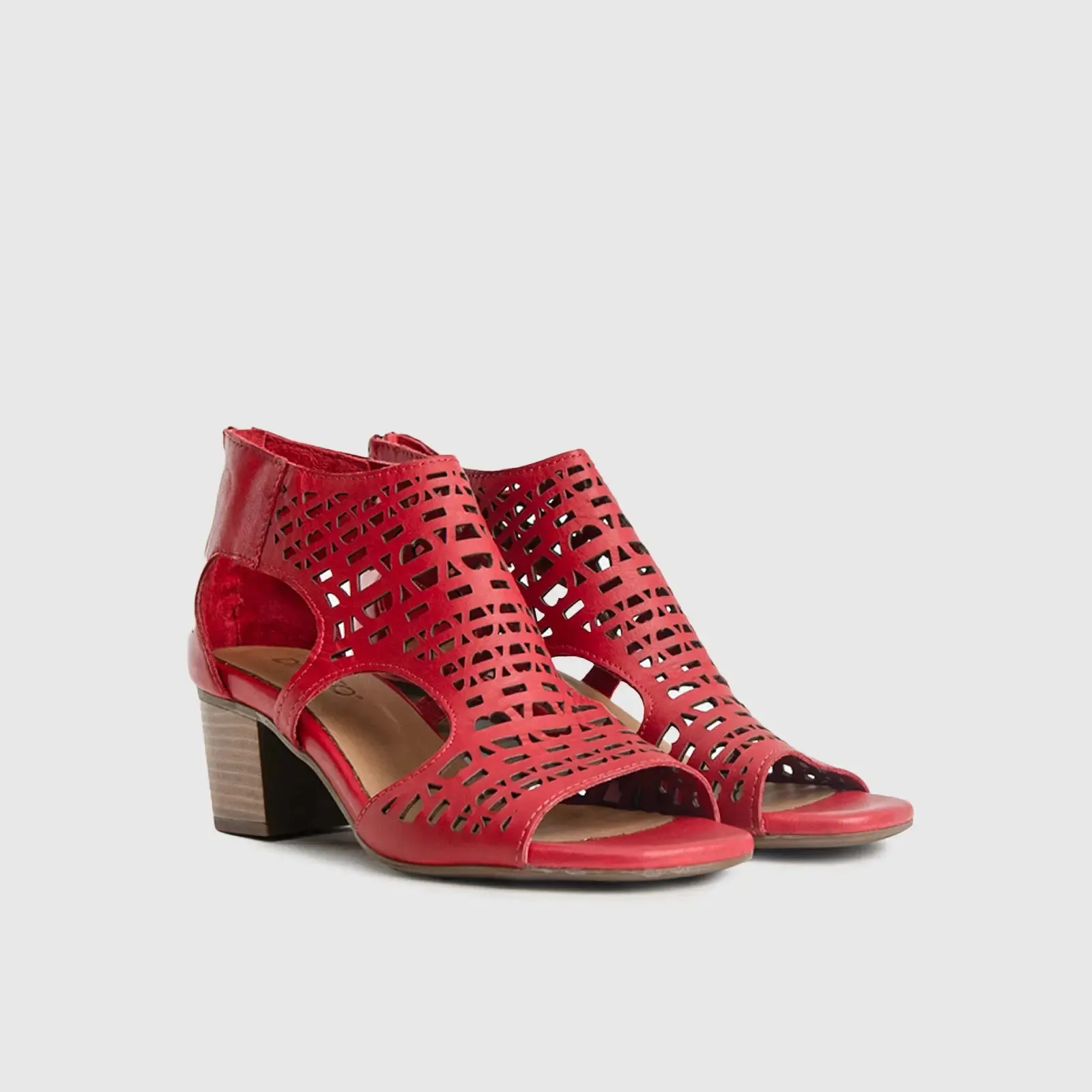 Comfort Block Heel Sandal Red 8426