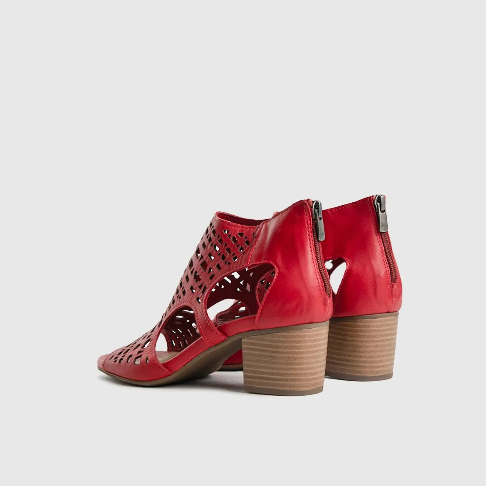 Comfort Block Heel Sandal Red 8426