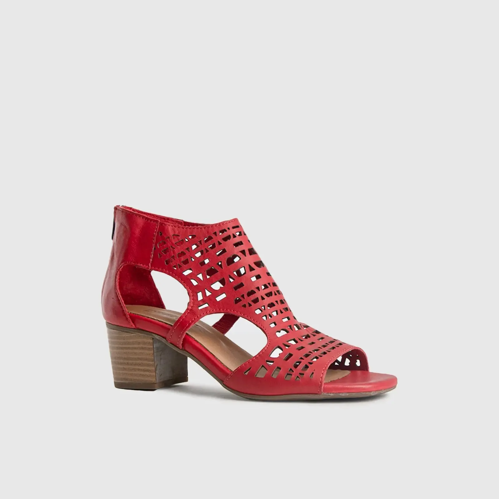 Comfort Block Heel Sandal Red 8426