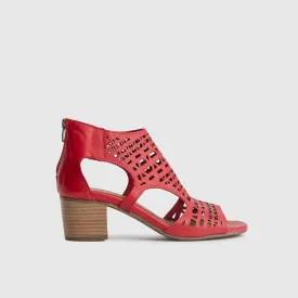Comfort Block Heel Sandal Red 8426