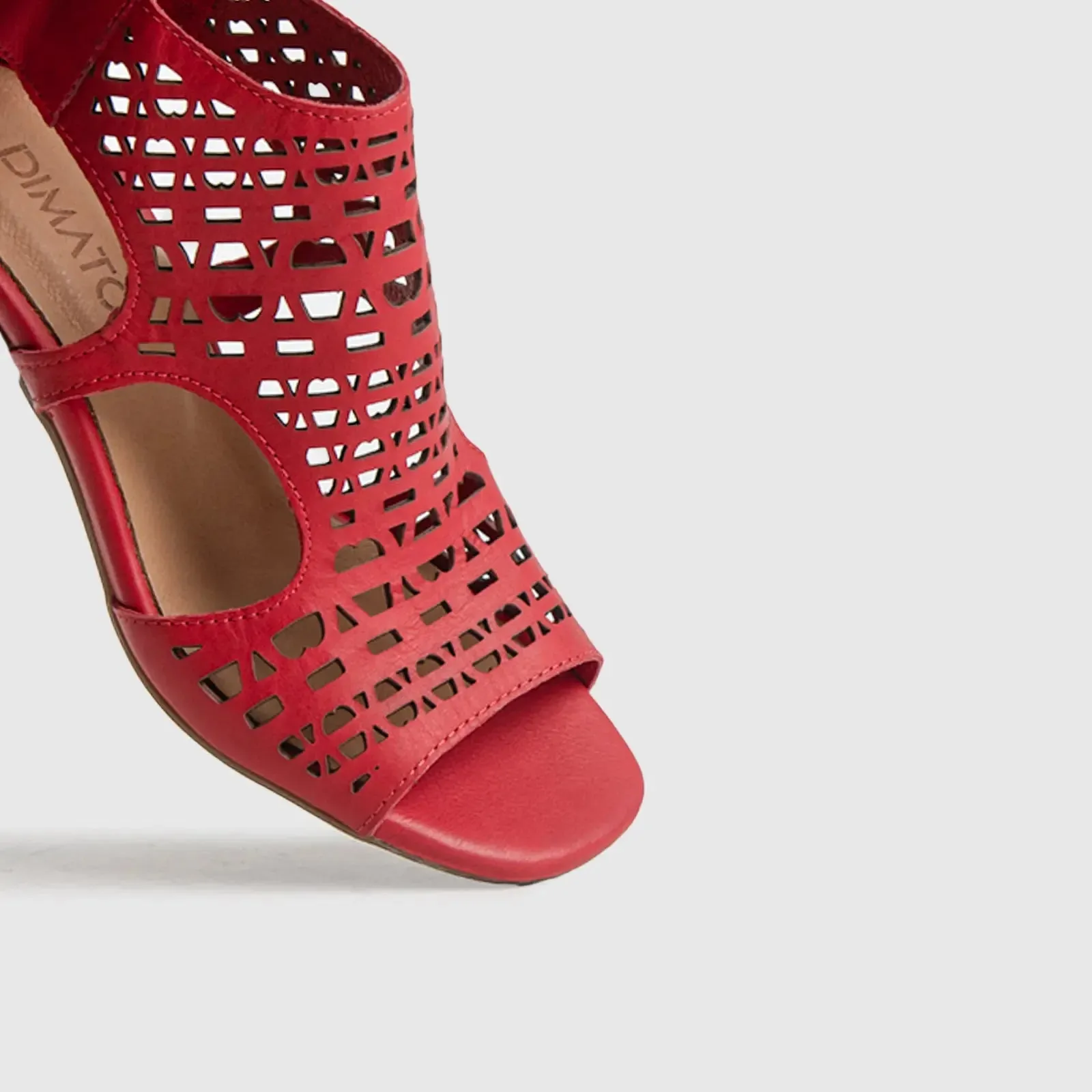 Comfort Block Heel Sandal Red 8426