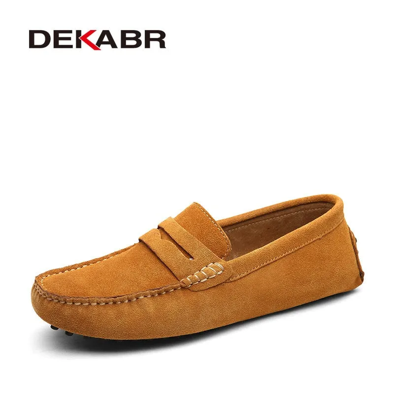 DEKABR Mens Canvas Boat Shoes