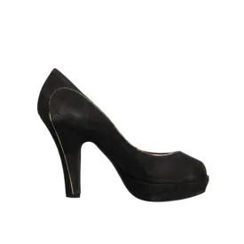 Dolce & Gabbana Black Suede Leather Platform Heels Pumps Shoes