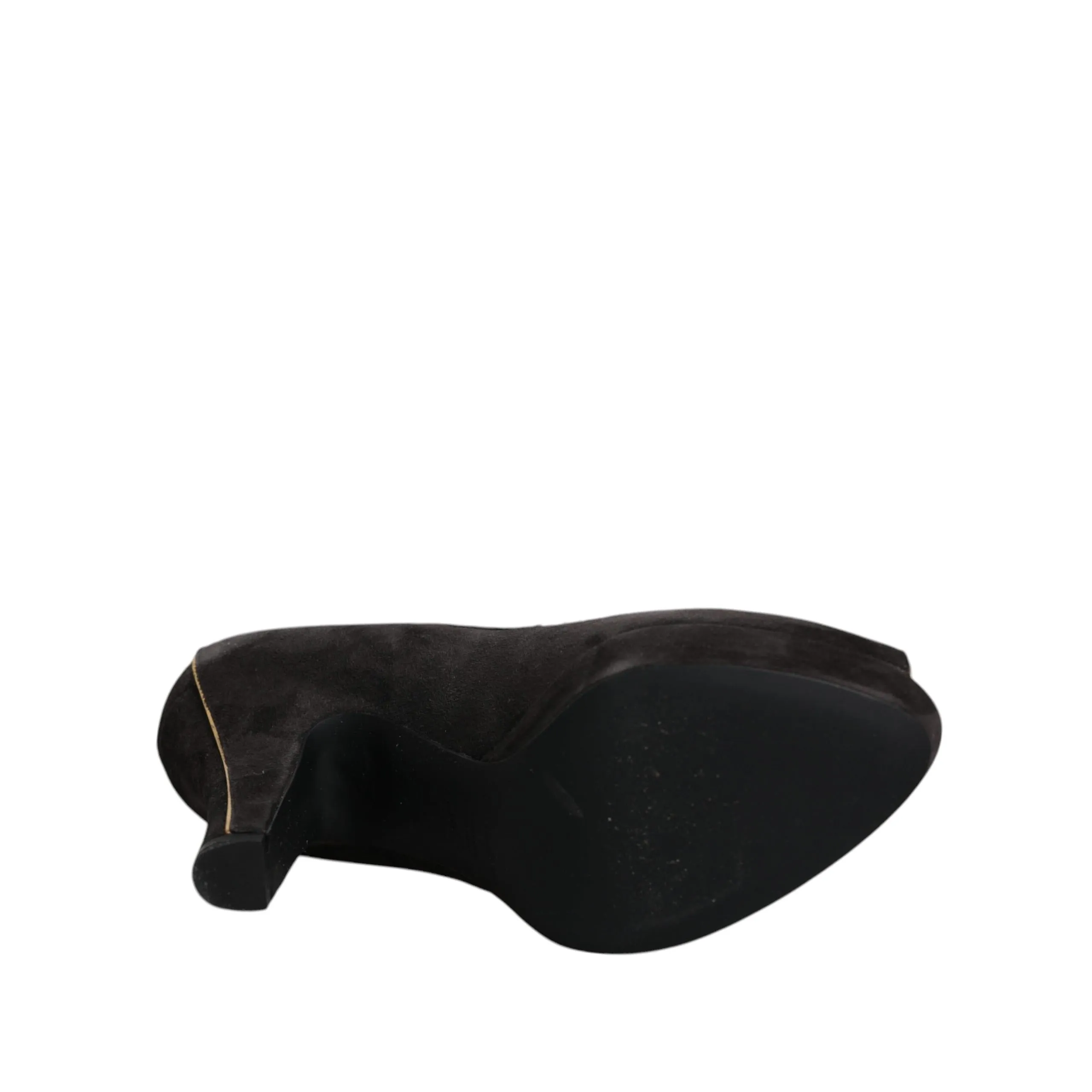 Dolce & Gabbana Black Suede Leather Platform Heels Pumps Shoes