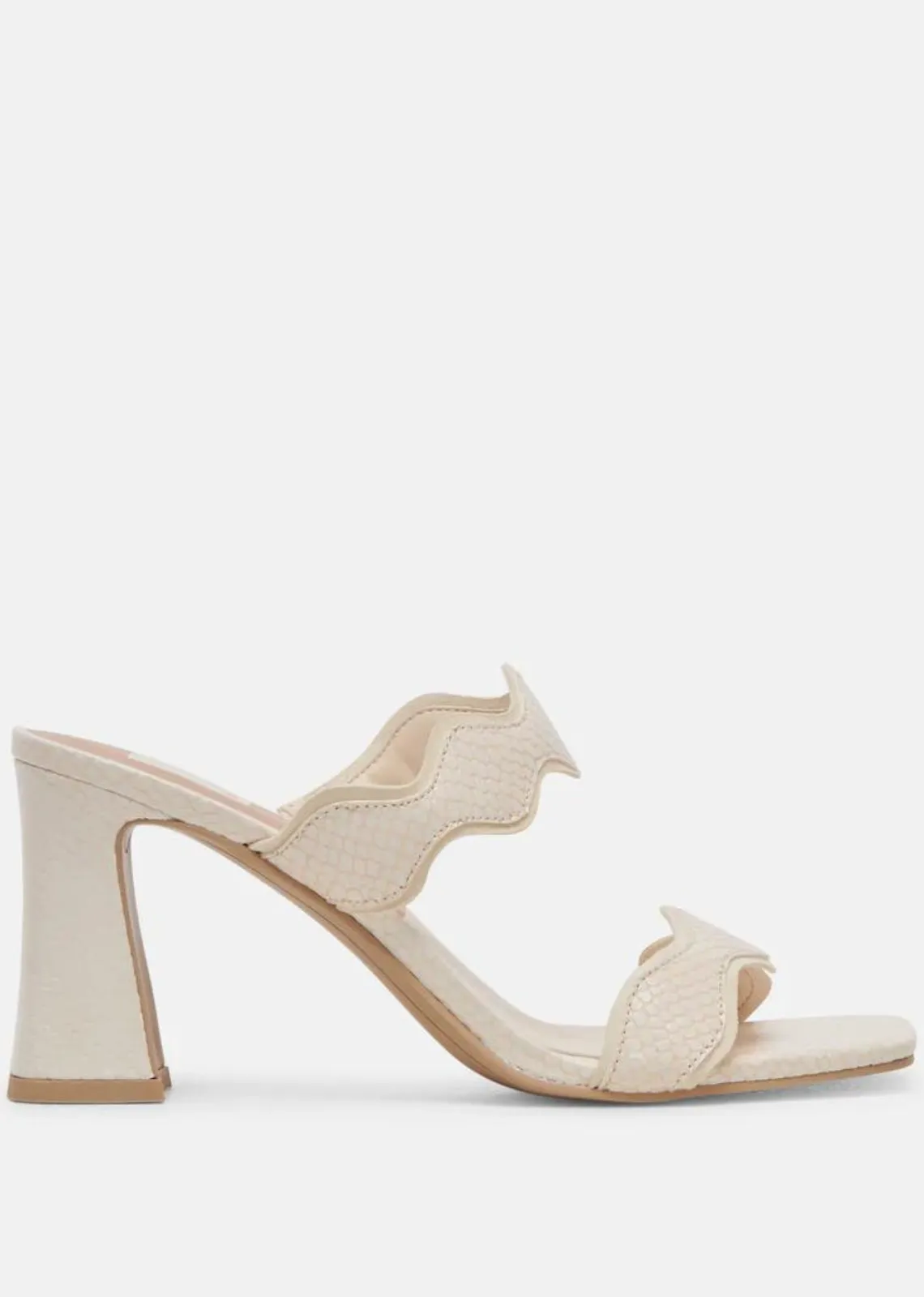 Dolce Vita Ilvia Heels- Creme Embossed Leather