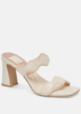 Dolce Vita Ilvia Heels- Creme Embossed Leather