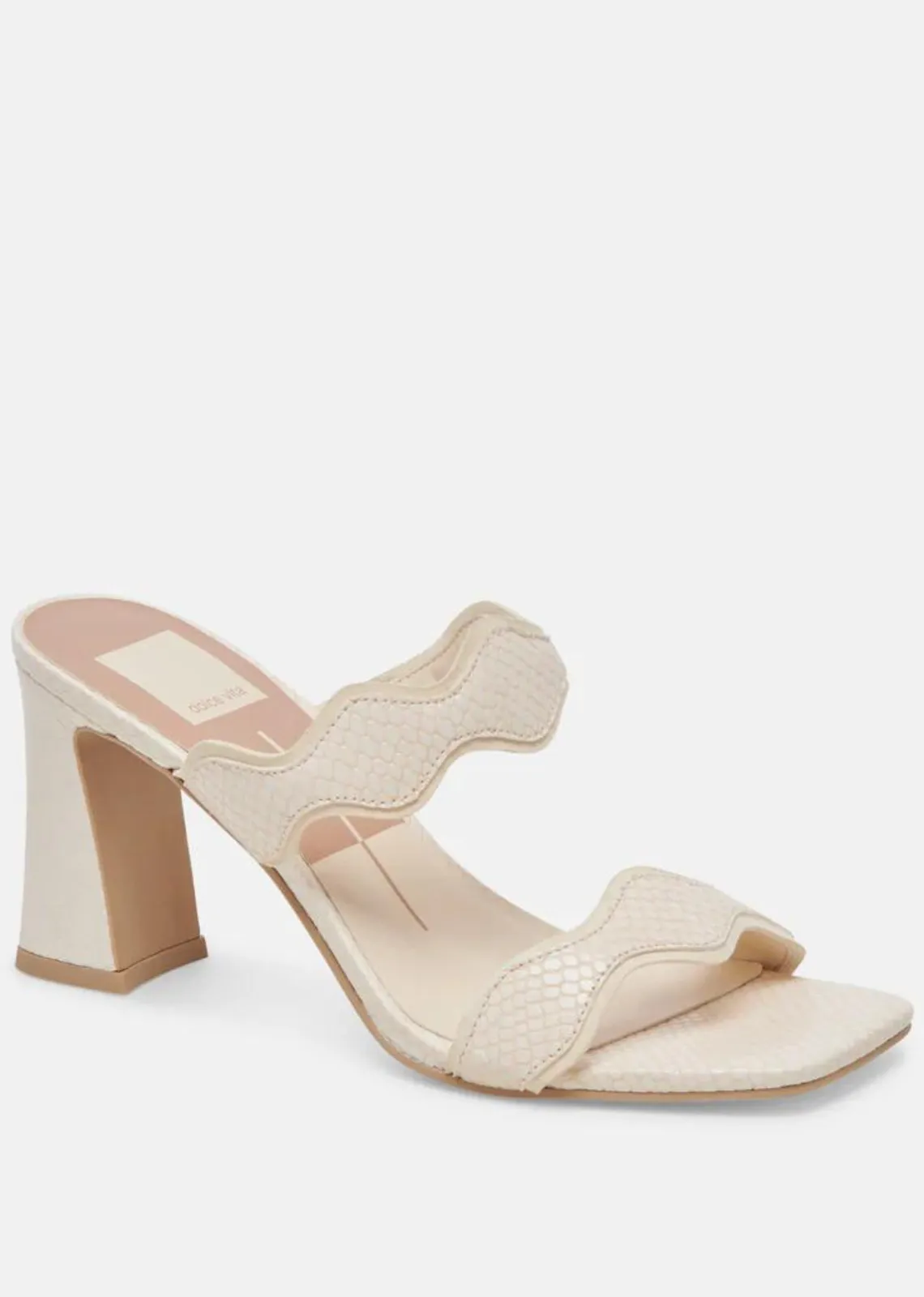 Dolce Vita Ilvia Heels- Creme Embossed Leather