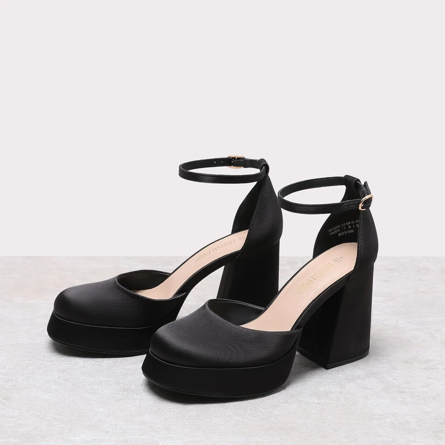 DREAM PAIRS Women's Chunky Platform High Heels Closed Toe Block Ankle Strap Dress Wedding Party Pumps Shoes