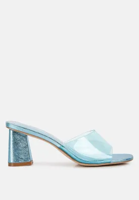 eugnie clear straps block heel sandals