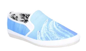 Flossy Carota Mens Seascape Print Slip On Canvas Espadrille Shoe