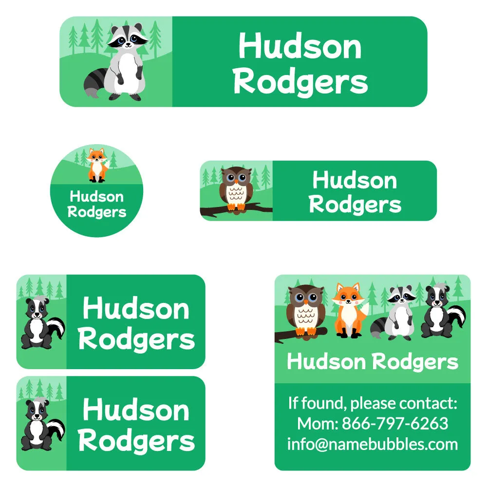 Forest Animals Camp Labels Pack