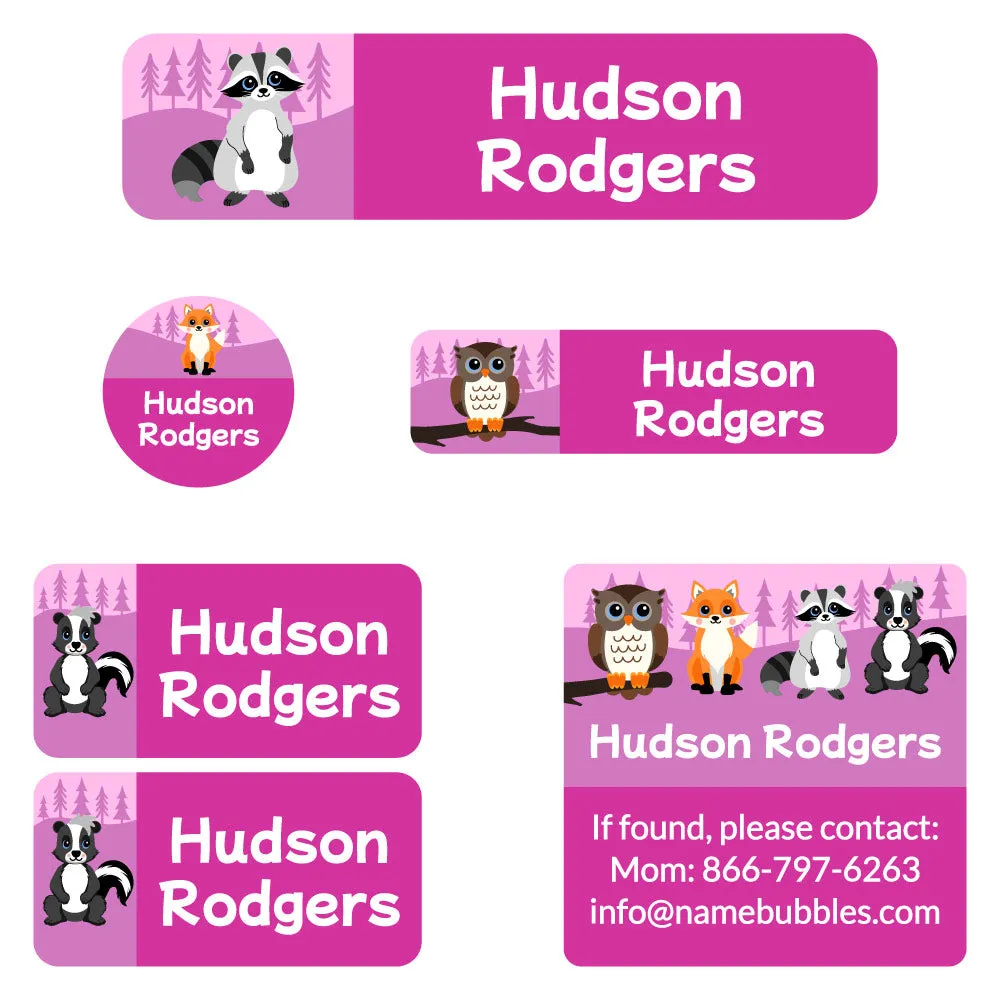 Forest Animals Camp Labels Pack