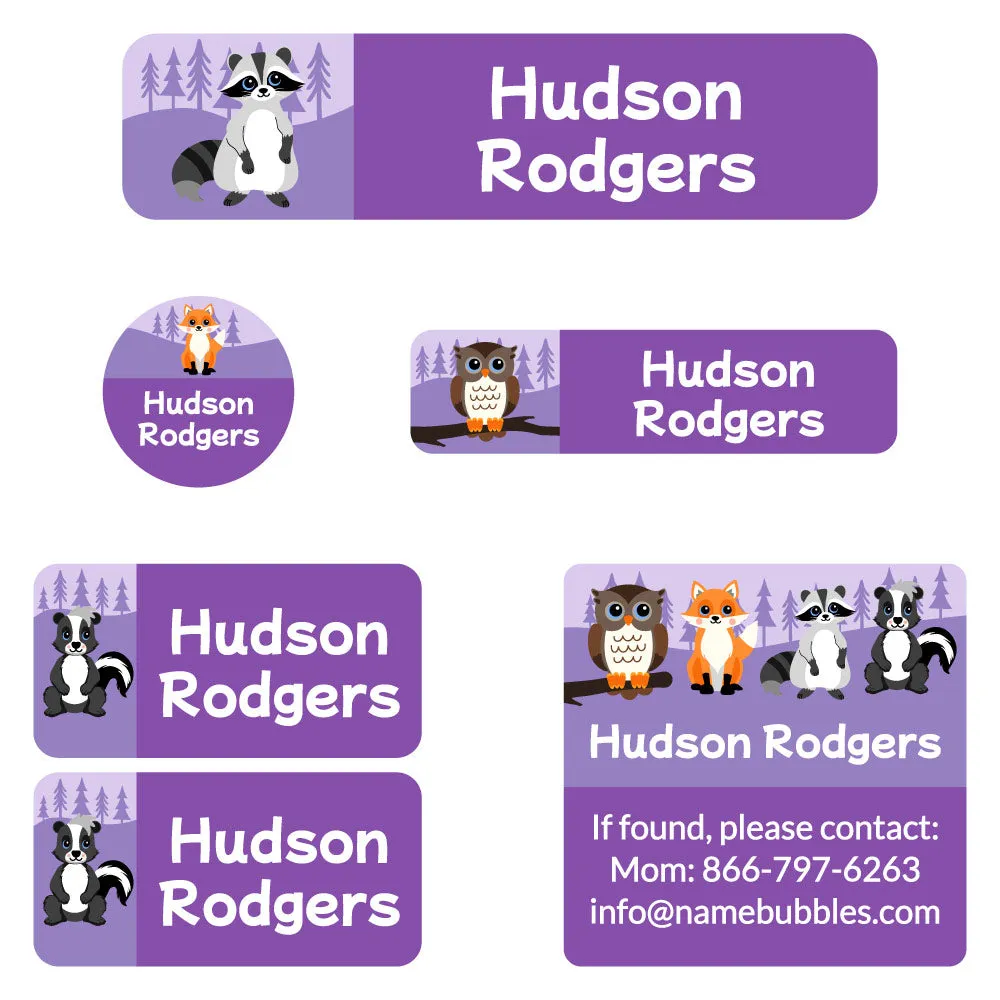 Forest Animals Camp Labels Pack