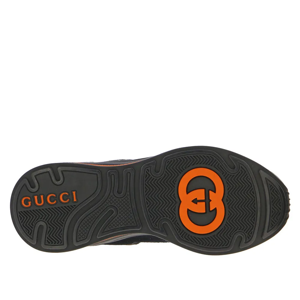 Gucci Men's Suede Ultrapace Running Sneaker Grey Orange