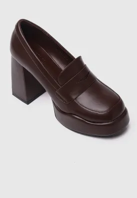 Happy Mind Platform Pumps (Brown)