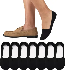 Heatuff 7 Pairs Mens No Show Socks Non Slip Low Cut Liner Socks Casual Thin Invisible Socks for Flat Boat