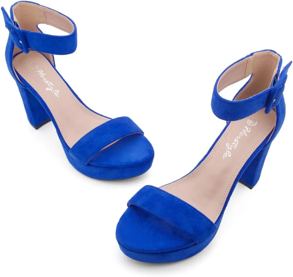 Herstyle Platform Heels for Women  4 Inch Chunky Block Heeled Sandals | Open Toe Dressy Strappy High Heels with Ankle Strap for Wedding, Prom, Graduation & 2025 Events