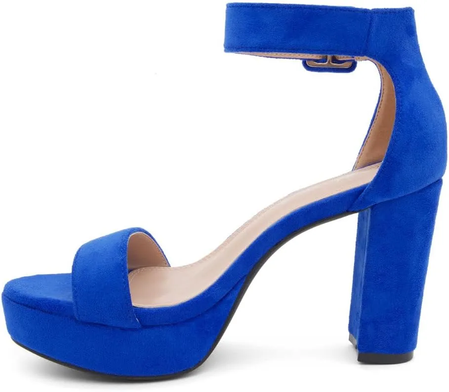 Herstyle Platform Heels for Women  4 Inch Chunky Block Heeled Sandals | Open Toe Dressy Strappy High Heels with Ankle Strap for Wedding, Prom, Graduation & 2025 Events