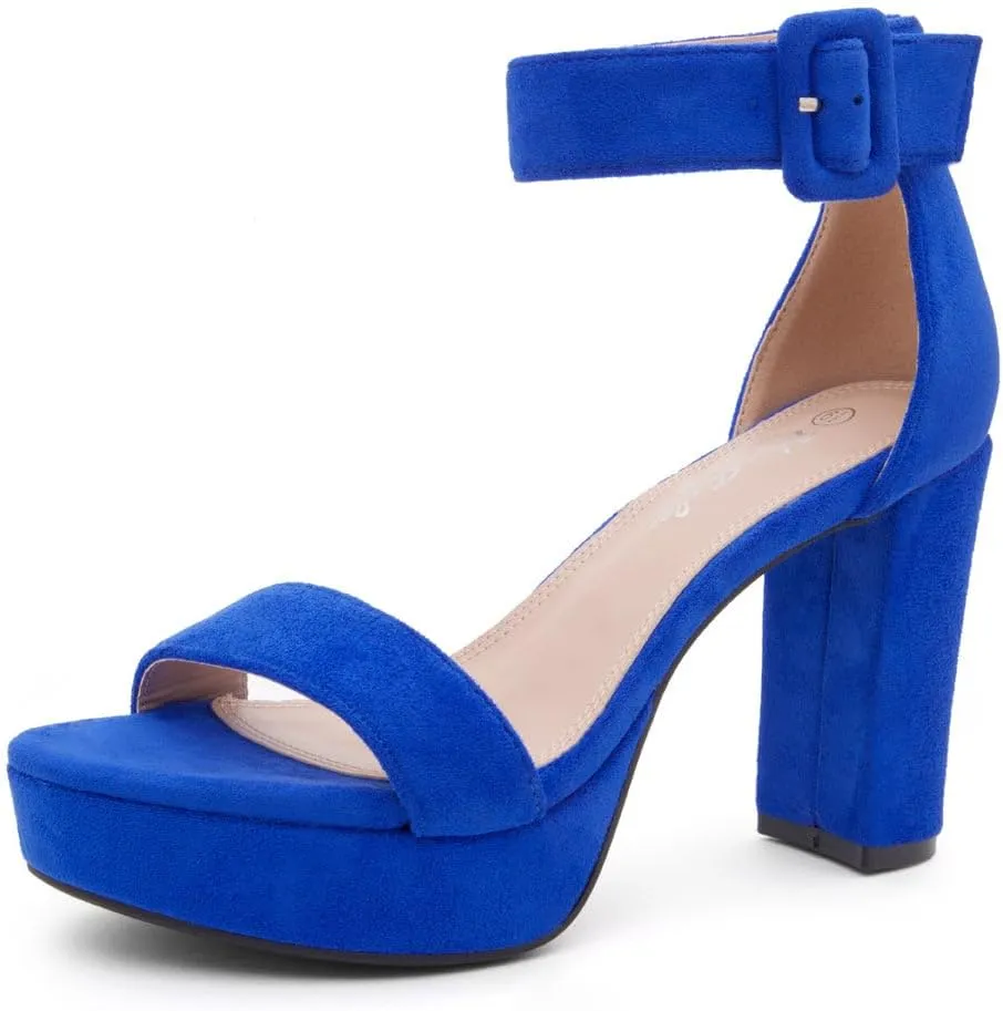 Herstyle Platform Heels for Women  4 Inch Chunky Block Heeled Sandals | Open Toe Dressy Strappy High Heels with Ankle Strap for Wedding, Prom, Graduation & 2025 Events