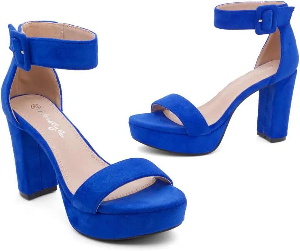 Herstyle Platform Heels for Women  4 Inch Chunky Block Heeled Sandals | Open Toe Dressy Strappy High Heels with Ankle Strap for Wedding, Prom, Graduation & 2025 Events