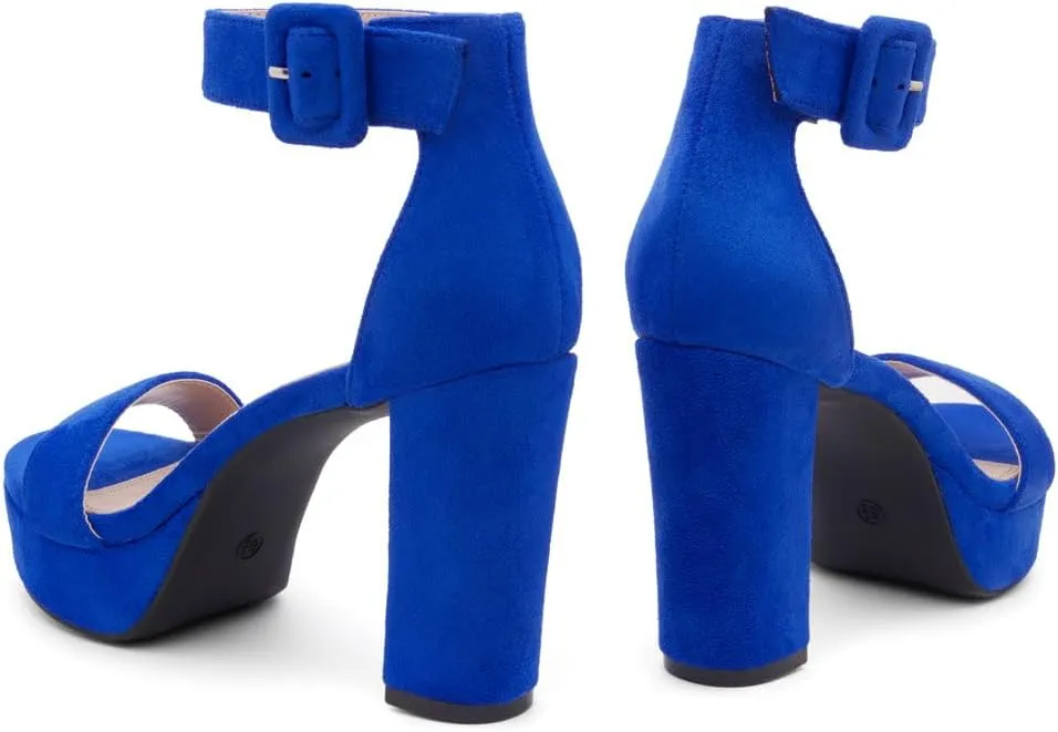 Herstyle Platform Heels for Women  4 Inch Chunky Block Heeled Sandals | Open Toe Dressy Strappy High Heels with Ankle Strap for Wedding, Prom, Graduation & 2025 Events