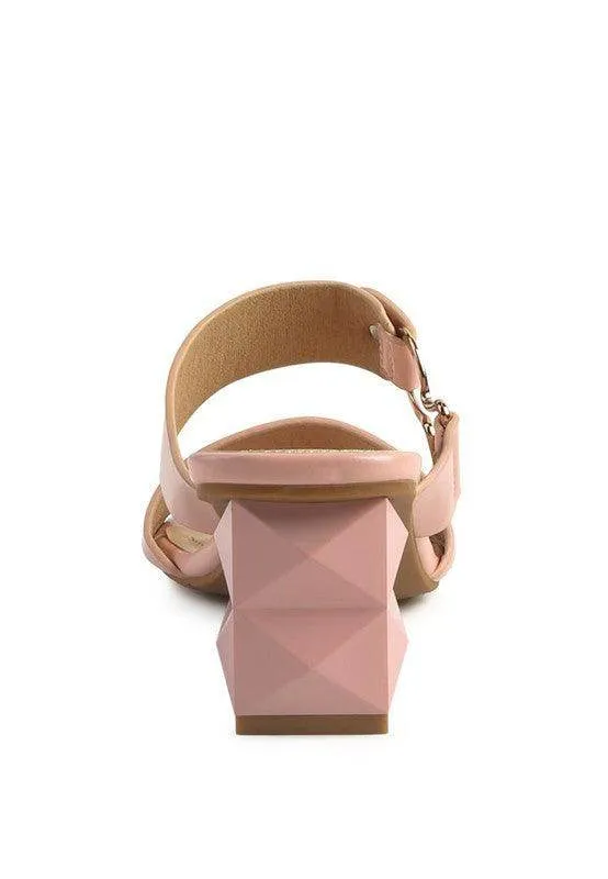 Hookup Geometric Cut Block Heel Slides