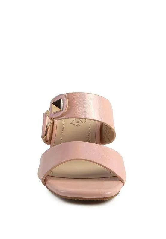 Hookup Geometric Cut Block Heel Slides