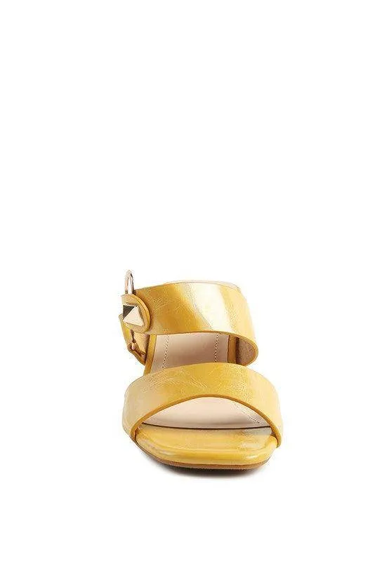 Hookup Geometric Cut Block Heel Slides