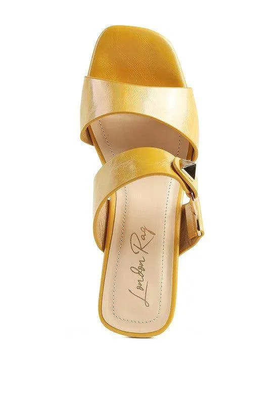 Hookup Geometric Cut Block Heel Slides