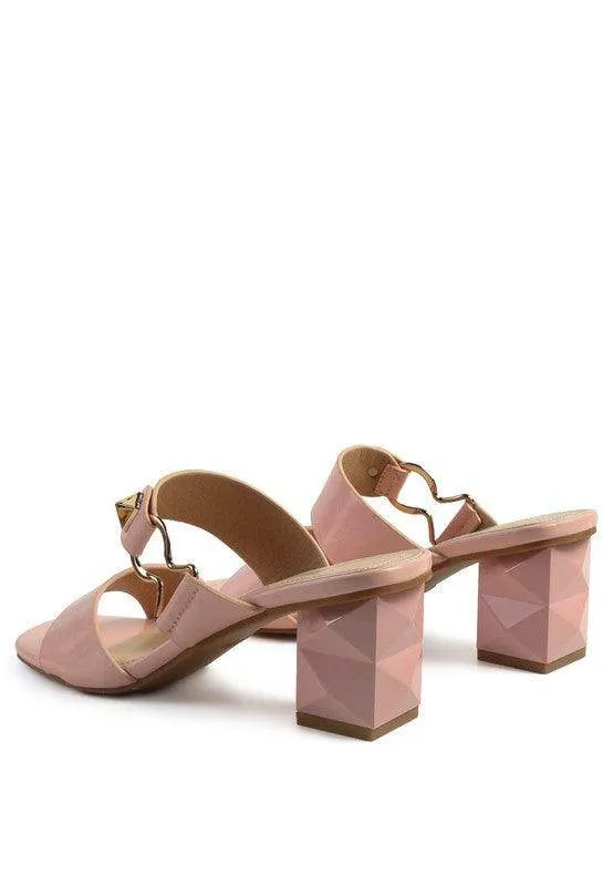 Hookup Geometric Cut Block Heel Slides