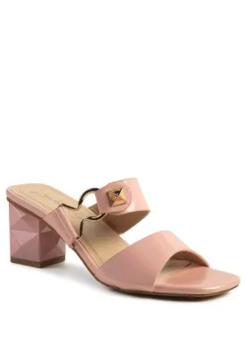 Hookup Geometric Cut Block Heel Slides