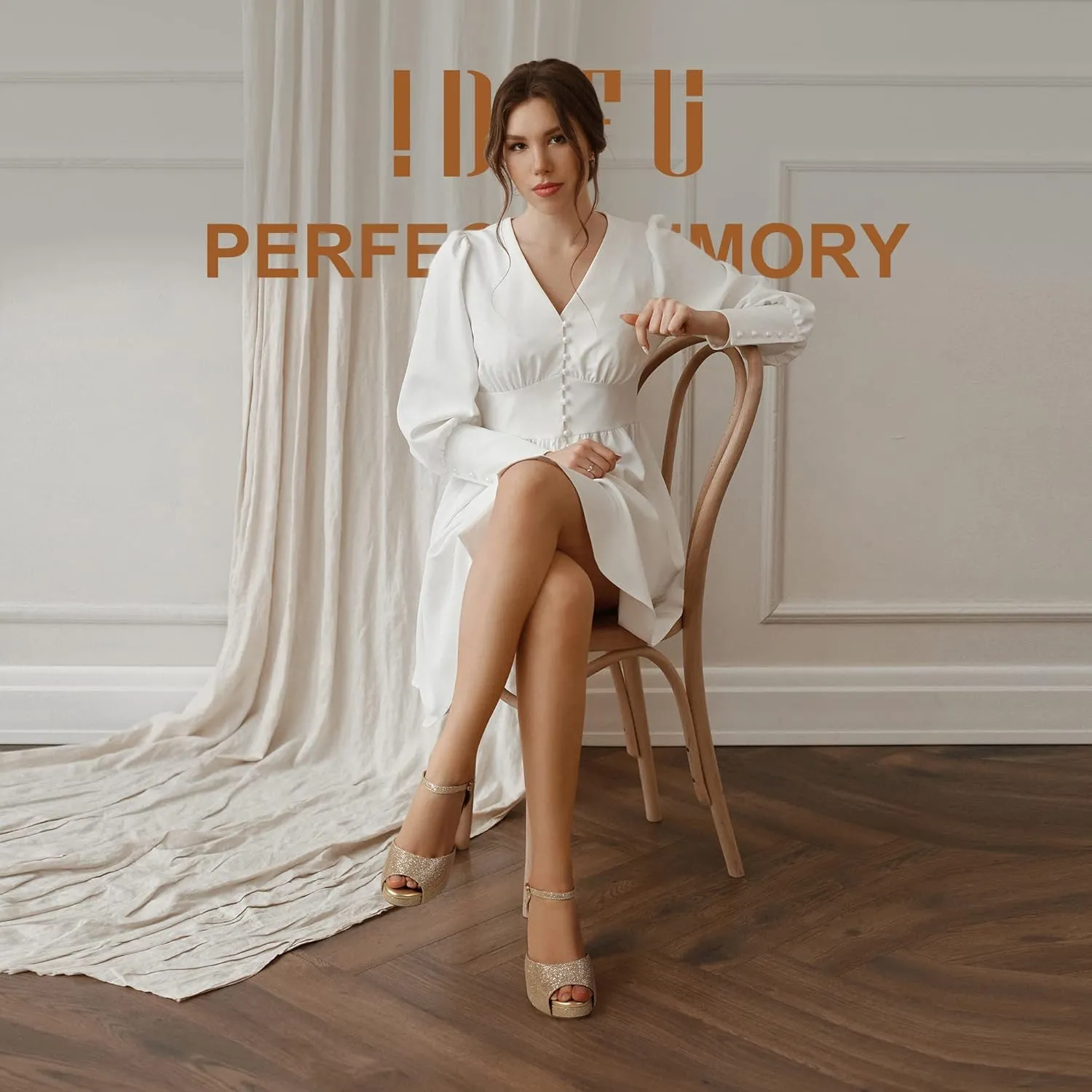 IDIFU Women's IN4 Mary Platform Chunky High Heels Sandals Peep Toe Dress Wedding Bridal Shoes For Women Bride Bridesmaid