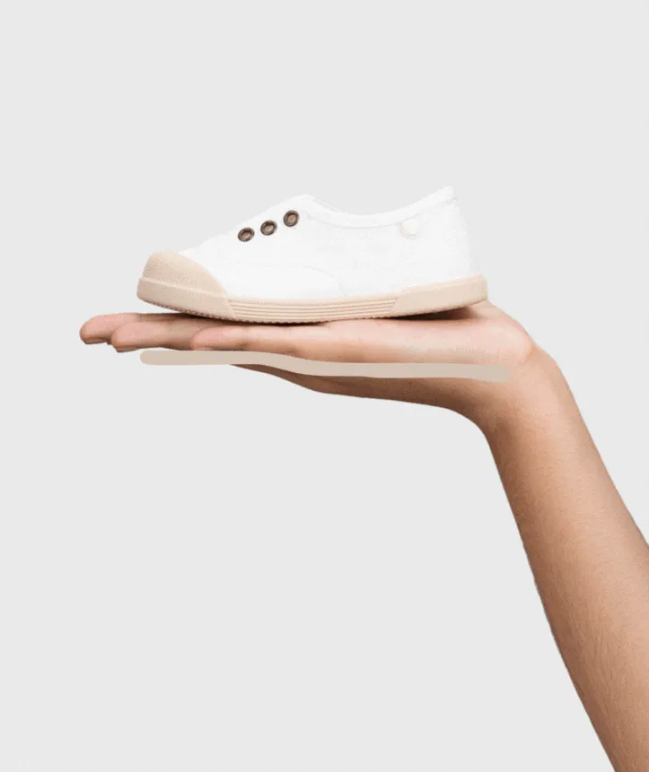 Igor Boy's And Girl's Lona Laceless Shoes - Blanco
