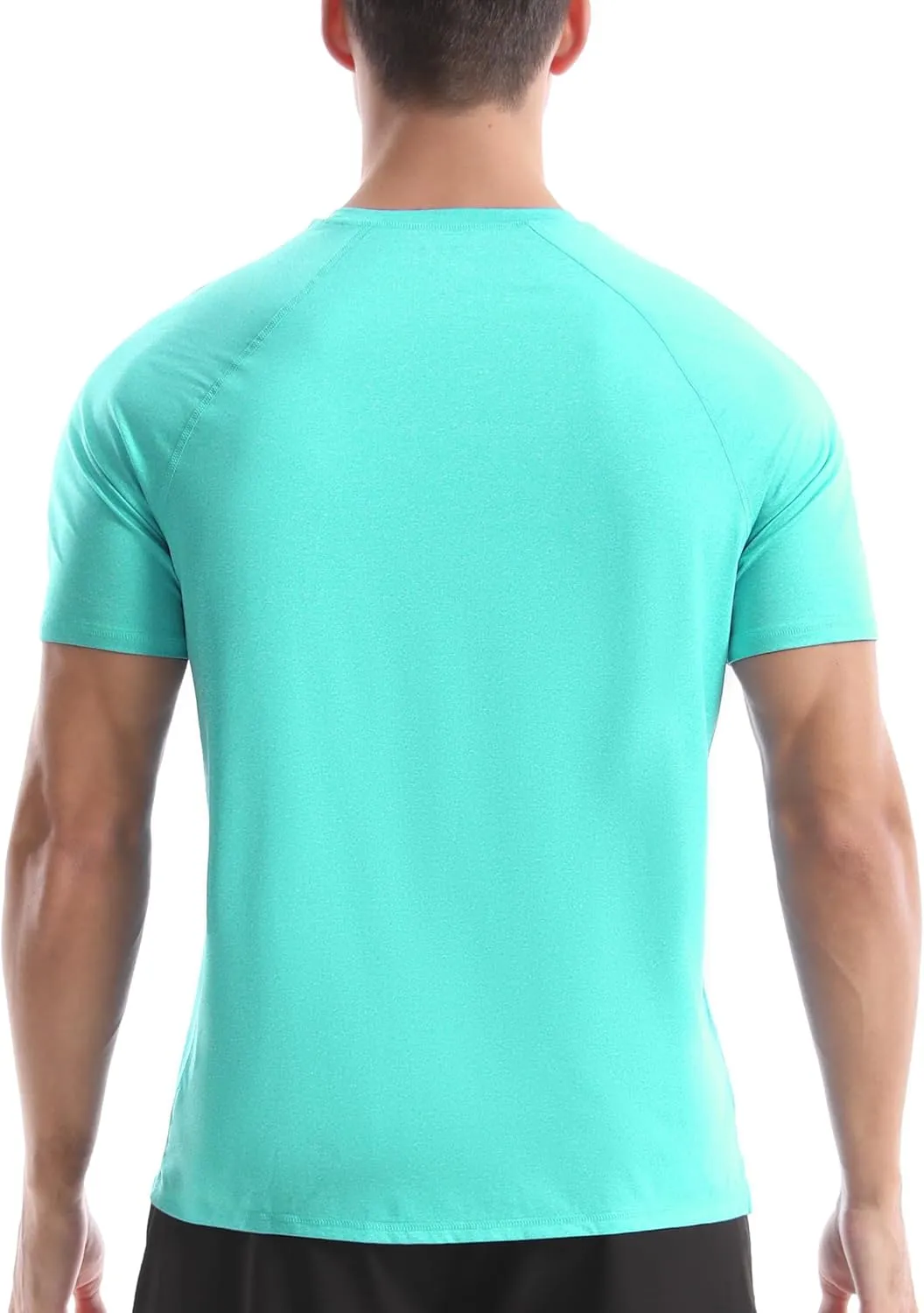 isnowood UPF 50  Swim Shirts for Men, Sun Protection Short Sleeve Rash Guard Mens Quick Dry Surf Athletic Beach Shirt
