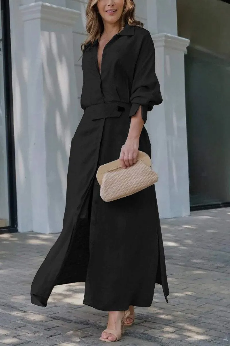 Ivyshape | Classic Linen Maxi Dress Timeless Elegance