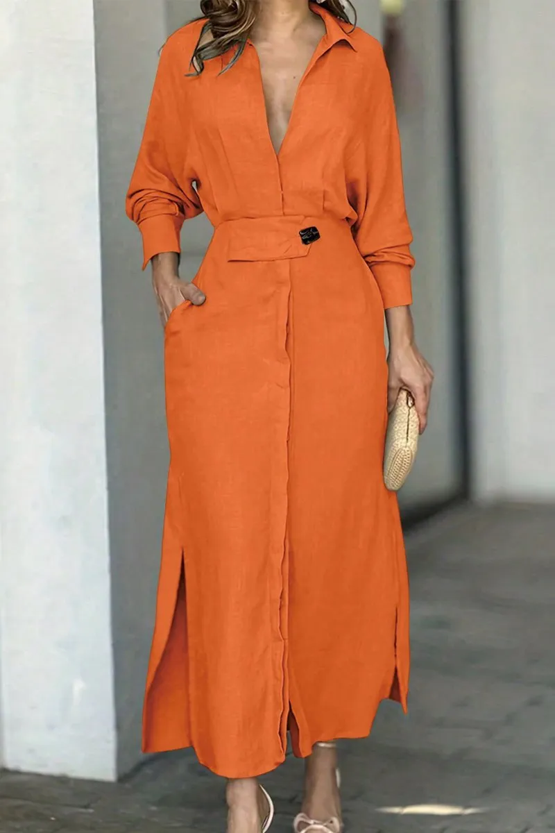 Ivyshape | Classic Linen Maxi Dress Timeless Elegance